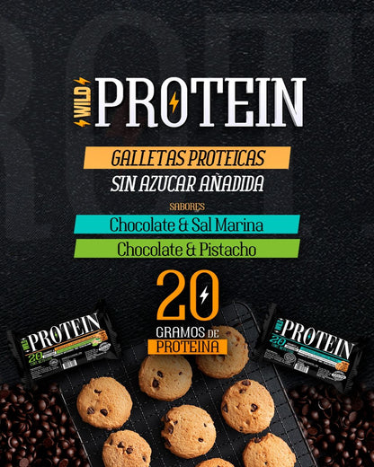 Galletas Proteicas Wild Protein (20g de proteína, Sin Azúcar)